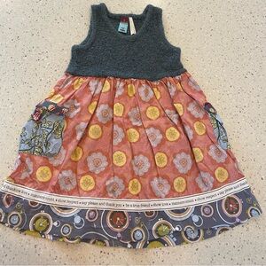 Matilda Jane Gray and Orange Floral Kids Dress